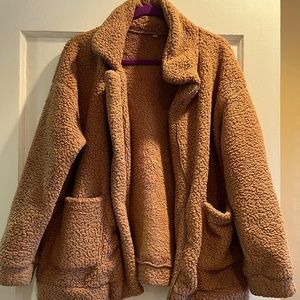 Women's Long Sleeve Zip Fuzzy Sherpa Jacket